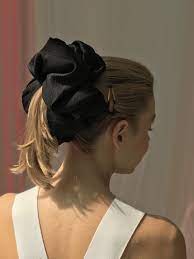 Giant Scrunchie Black Satin Scrunchie Hairstyles Diy Hair Scrunchies Hair Styles