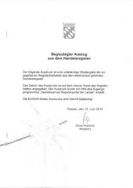 Extracts From Commercial Register Of Germany
