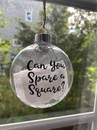 Funny Toilet Paper Ornament 2020 With 1 Sheet Of Real Toilet Etsy Funny Christmas Ornaments Paper Ornaments Diy Christmas Ornaments