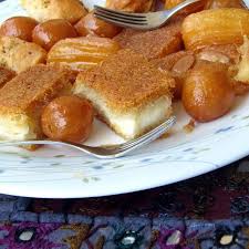 Basboussa Filled With Ashta Cook Eat Egyptian Food Egyptian Desserts Top 10 Desserts