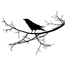 Black And White Ravens Clipart Raven On A Branch Wall Decal By Wilsongraphics On Etsy 38 00 Free Vector Art Raven Black Bird