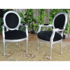 Maybe you would like to learn more about one of these? 2 Chaises Medaillon Baroque Avec Accoudoirs Argent Noir Nayar France