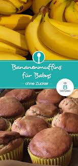 Bananenmuffins Fur Babys Und Kleinkinder Ohne Zucker Ab 8 Monaten Rezept Bananenmuffins Essen Fur Kleinkinder Zuckerfreie Rezepte