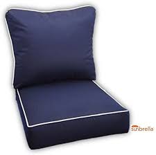 Bright and bold outdoor cushions featuring basil bangs' signature prints and piped edges. Sunbrella Canvas Navy With White Piping Cushion Set For Indoor Outdoor Deep Seat Furniture Chair Choose Size Seat Cushion 23 W X 24 D Amazon Co Uk Garden Outdoors