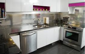 metallic kitchen backsplash