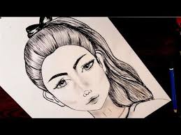 how to draw a girl with ponytail hairstyle pencil sketch رسم بنت بديل حصان رسم بالرصاص youtube art female sketch female