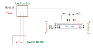 Wiring Diagram For A Single Tube Light Circuit Tube Light Circuit Diagram Fluorescent Tube
