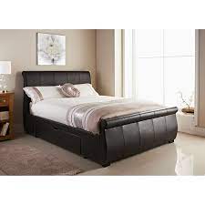 In this post, we are going to showcase 35 rustic leather living room furniture design ideas check out, and get inspired. Brown Faux Leather Double Bed 179 99 In 2019 Leather Sleigh Bed Leather Double Bed Bed