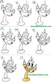 How To Draw Lumiere Cute Kawaii Chibi From Beauty And The Beast Easy Step By Step Drawing Tutorial For Kids How To Draw Step By Step Drawing Tutorials Easy