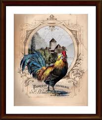 Rooster Wall Art Print Farmhouse Decor French Country Home Etsy Rooster Wall Art Rooster Art Rooster Print