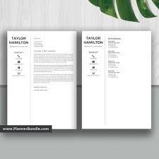 A gallery of 50+ free resume templates for word. Simple Resume Bundle For Word Professional Resume Template Cv Cover Letter Modern Resume Instant Download The Taylor Rb Plannerbundle Com