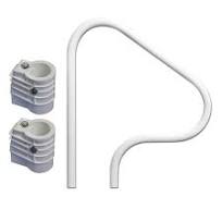 Saftron 3 Bend Pool Handrail, White & High Impact Polymer Anchor Sockets, 2  Pack - 14