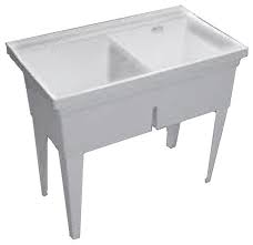 Sold by factory hardware store. Proflo Pflt4024w Double Basin Wall Mounted Laundry Sink Contemporary Utility Sinks By Buildcom Houzz