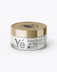 Simple cosmetic cream jar along with paper box mockup. Clear Cream Jar With Metallic Cap Mockup High Angle Shot In Jar Mockups On Yellow Images Object Mockups Mockup Psd Mockup Free Psd Mockup