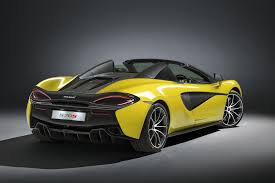 2018 Mclaren 570s Spider Yellow Sports Car Rear View Wallpaper Super Cars New Mclaren Mclaren 570s
