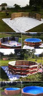 A Beautiful Diy Swimming Pool Created With 10 Pallets Diy Pool Design Diy Swimming Pool Diy Pool Swimming Pools