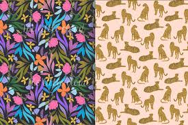 Cute floral hibiscus flower pattern jungle exotic tropical popsockets popgrip: Jungle Pattern Collection Cheetah Patterns Floral Pattern Patterns By The Little Cloud Thehungryjpeg Com