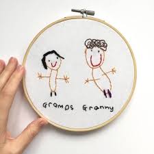 Transform everyday stationery into an inspiring, unique gift by customizing a notebook that showcases your kid's artwork. Pin By Mei Mei Yee On Fashion In 2020 Childrens Drawings Embroidery Wall Art Embroidery Hoop