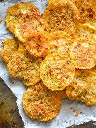 Crispy Garlic Parmesan Squash Chips 4 Sons R Us Recipe Yellow Squash Recipes Baked Squash Recipes Air Fryer Recipes Healthy