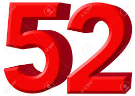 Numeral 52, Fifty Two, Isolated On White Background, 3d Render Stock Photo,  Picture And Royalty Free Image. Image 70651624.