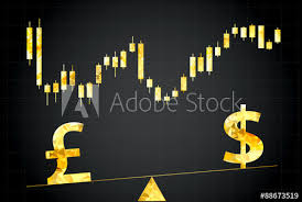 Gold Symbols Of The Pound Sterling And The Us Dollar In The