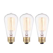 Globe Electric 40 Watt Vintage Edison S60 Squirrel Cage E26 Incandescent Filament Light Bulb Antique Edison 3 Pack 31324 The Home Depot