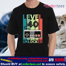 40th birthday shirt 40 years old level 40 unlo. Level 40 Unlocked Vintage T Shirt Hoodie Sweater And Long Sleeve