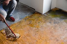 Work the chisel between the tiles and the concrete, hammering them up with a the ideal way to carefully manage the asbestos exclusion is to seal or cover it with epoxy floor paint. How To Remove Paint From Concrete Vintage Revivals