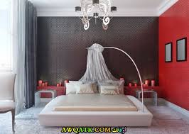 غرف نوم أحمر وبيج رصاصي واسود للمتزوجين رائعة