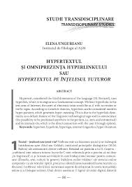 Verifica gratuit online de gramatica si ortografie. Pdf Hypertextul È™i OmniprezenÈ›a Hyperlinkului Sau Hypertextul Pe InÅ£elesul Tuturor Elena Ungureanu Academia Edu
