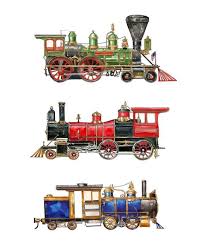 11x14 Watercolor Print Featuring Three Vintage Steam Engine Etsy Train Drawing Train Illustration Steam Engine Trains
