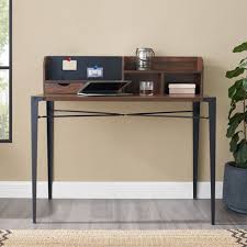 Winmoor Home Modern Writing Desk With Hutch Dark Walnut Best Buy Canada