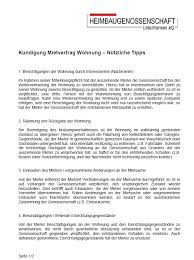Kündigung mietvertrag der wohnung, wenn mehrere mieter gemeinsam eine wohnung gemietet haben. Mietvertrag Kundigen Was Ist Zu Beachten Heimbaugenossenschaft