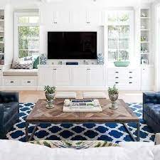 Living Room Built In Tv Cabinets Flanked By Built In Window Seats Living Room Built Ins Living Room Windows Living Room Tv Wall