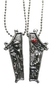 THE NIGHTMARE BEFORE CHRISTMAS Necklace Set Jack and Sally Coffin Couple |  eBay