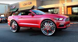 Jdm car show with tuned japanese drift cars. Pink Ford Mustang Convertible On Dub 30 Inch Wheels Is A Weird Suv Autoevolution