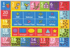 Details About Math Chart Area Rug Kids Bedroom Decor Symbol Number Shape Rubber Learning Floor