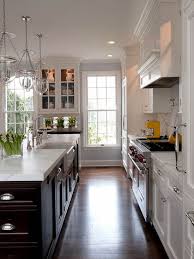 two tone cabinets. dark island with