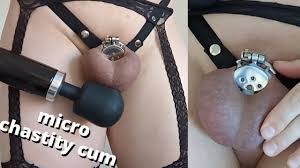 Man No More - Thick Thigh Sissy Cums in Micro Chastity Cage: Gay BDSM BDSM  Porn