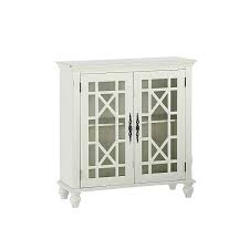 Chesterfield floor cabinet with 1 glass door it is a floor cabinet with one glass door that is a fantastic addition to any office, laundry, bedroom the media stand offers 2 glass door cabinets with 2 wood shelves, 2 side door cabinets, 2 clear glass paneled center cabinets with 1 shelf, 3 open. Amelia Antique White Glass Doors Lattice Cabinet Kirklands