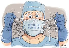 A stimulus package is a package of economic measures put together by a government to stimulate a floundering economy. Coronavirus Cartoons Congress Nears Deal On Stimulus Package