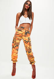 Black And Orange Cargo Pants Pin By Tricia Mac On Street Style Cargo Pants Outfit Orange Camo Pants Pants For Women