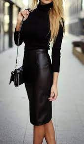 30 Chic Leather Skirt Outfits Ideas You Must Try Leather Skirt Outfit Pencil Skirt Outfits Black Pencil Skirt Outfit