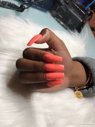 Coral coffin nails (with images) coral acrylic nails, coffin nails designs, coral nails. Tapered Square Nail Coffin Nail Spring Nails Coral Nails Peach Nails Long Nails Glam Paintobsessed Coral Nails Peach Nails Square Nails