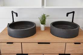 And also give the entire vanity a two toned vanity farmhouse sink bathroom sink vanities shop our room repurposed rustic aesthetic. Stone Vessel Sink On Oak Vanity In Rustic Farmhouse Bathroom By Trinette Reed Bathroom Sink