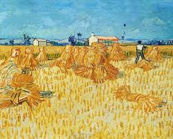 A painting of a field with a bunch of hay. Vincent van gogh harvest straw. - PICRYL - Public Domain Media Search Engine Public Domain Search