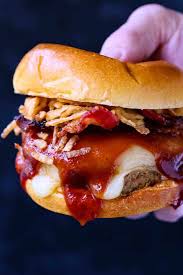 Turkey meatloaf with bbq sauce and fried onions. Bbq Bacon Turkey Burgers Addicting Burger Recipe Mantitlement