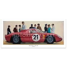Ferrari le mans history collection is a great trip inside the history of one of the most popular races in the world, the 24 hours of le mans, by holding the steering wheel of a lot of iconic ferrari. Roy Putt Before The Race Le Mans 1965 Ferrari 250lm Le Mans 1965 Art Print