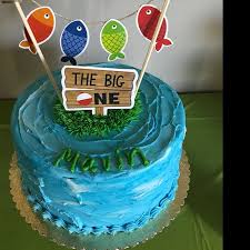 Fishing Cake Toppers Printable Cake Toppers The Big One Cake Etsy In 2020 Fishing Cake Topper Birthday Cake Toppers Cake Toppers