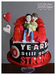 Add a little whimsy to your vow renewal/anniversary cake.we still do cake topper + 2 leaf/flower sprigs. 10th Anniversary Cake By Red Polka Dot Designs Was Cakesdecor